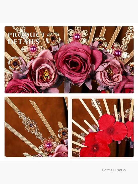 Handmade Flower Halo Crown Headpiece with Crystal Spikes for Renaissance main image 5